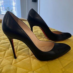 Christian Louboutin Corneille 100 black leather pump - great condition!